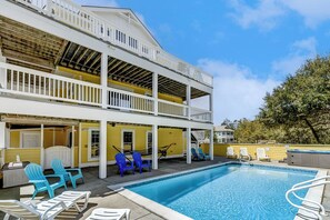 A heated pool - Sunshine & Tan Lines | 1470 ft to the beach | Private Pool and Hot Tub (Corolla)