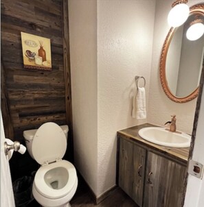 Douche, serviettes fournies, papier toilette