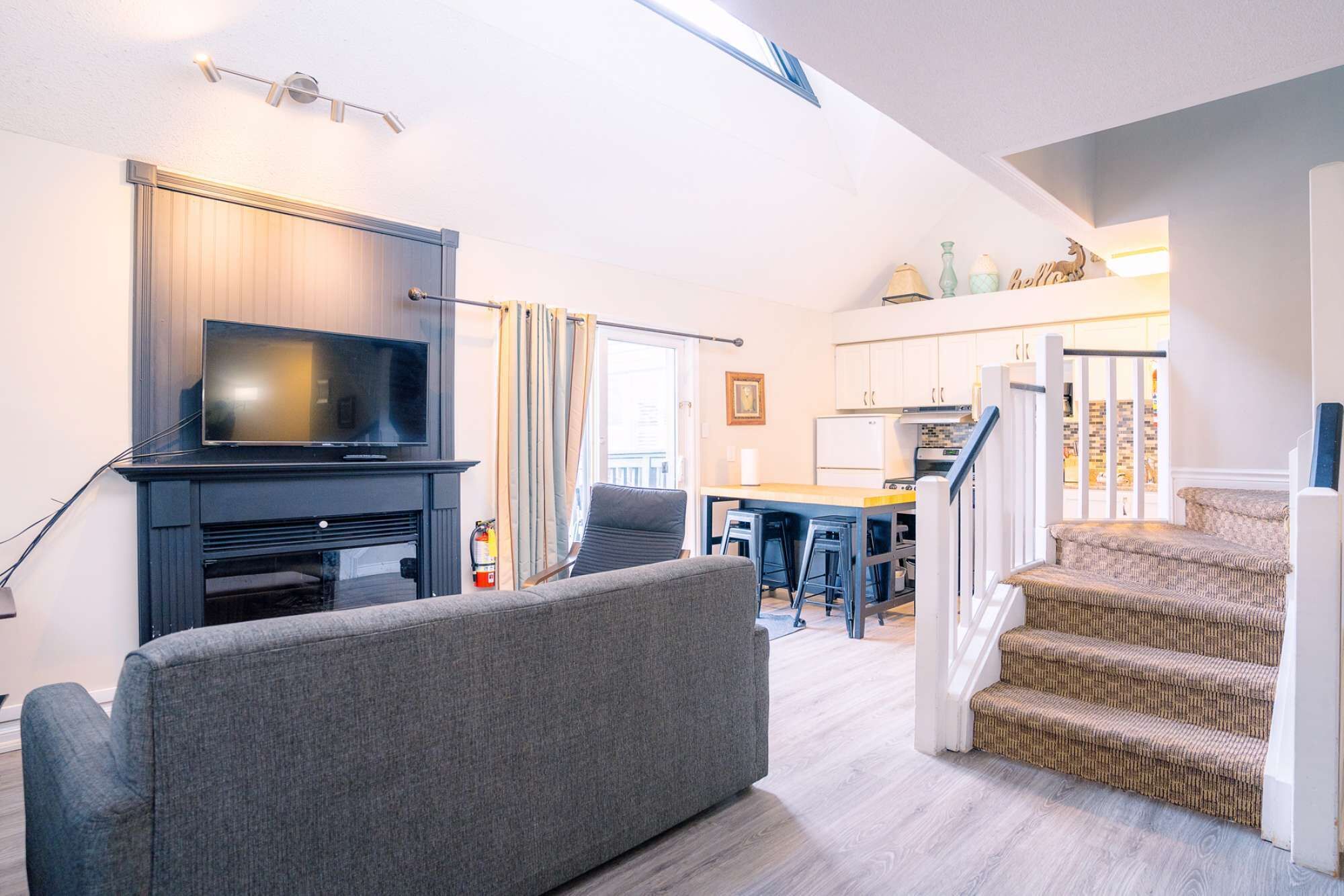 TV, fireplace, DVD player