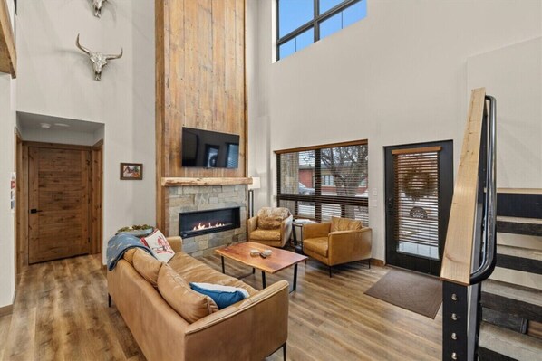 Télévision, cheminée, jeux vidéo