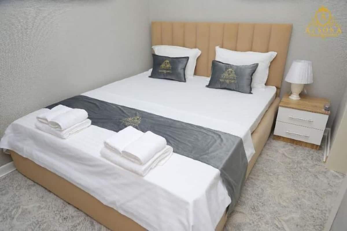 Desk, blackout curtains, free WiFi, bed sheets