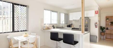 Refrigerador, microondas, horno, placa de cocina