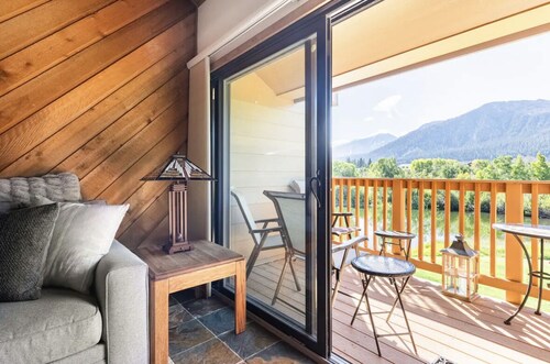 Serene mountain escape with creek and mountain views