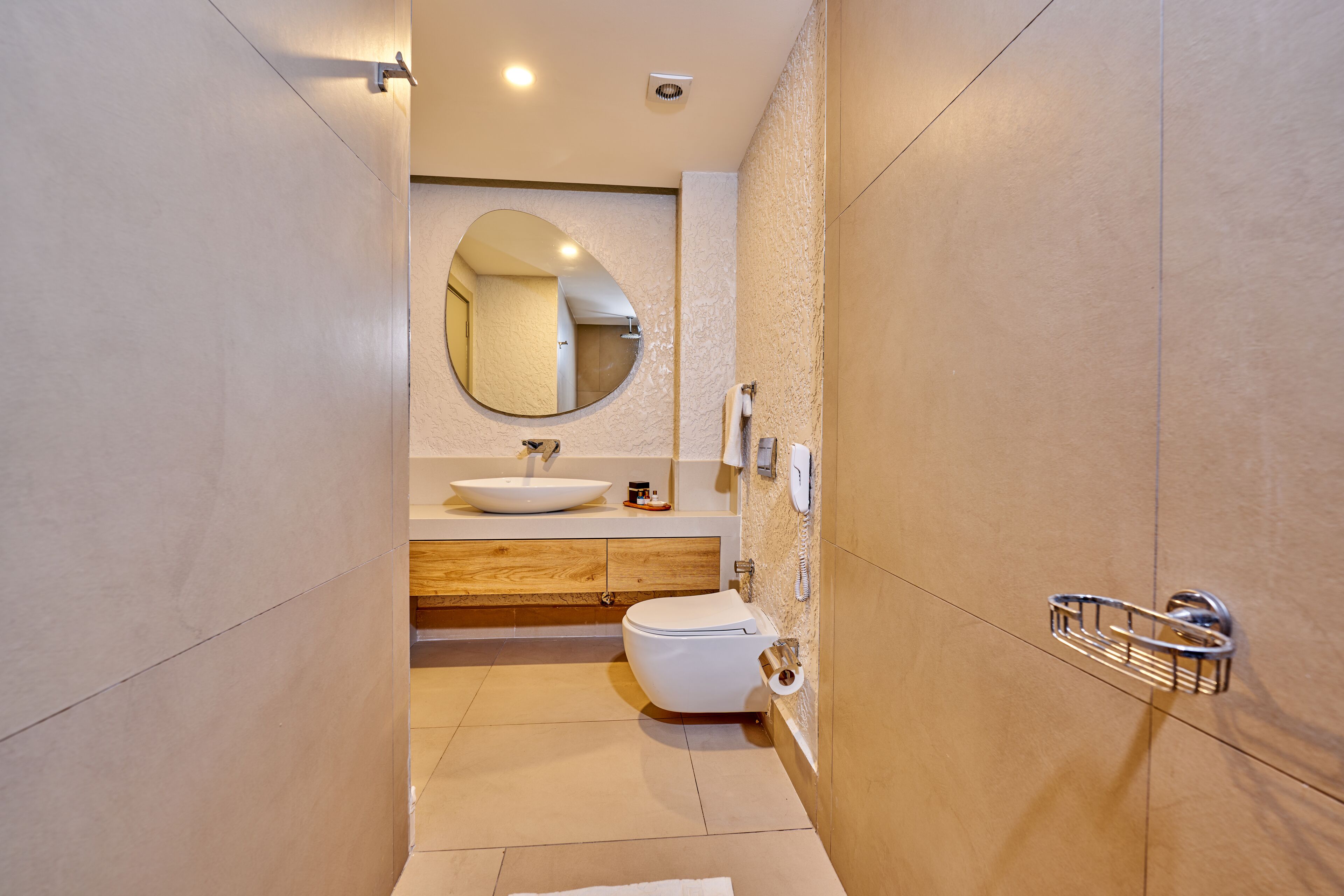 free toiletries, hair dryer, slippers, towels