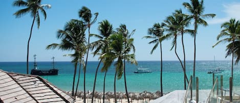 On the beach, beach towels