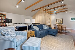 Smart TV, DVD player, books, video library