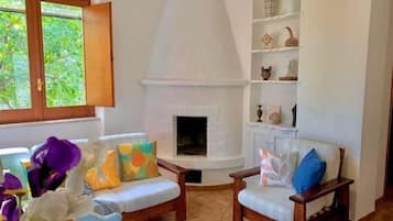 Télévision, cheminée