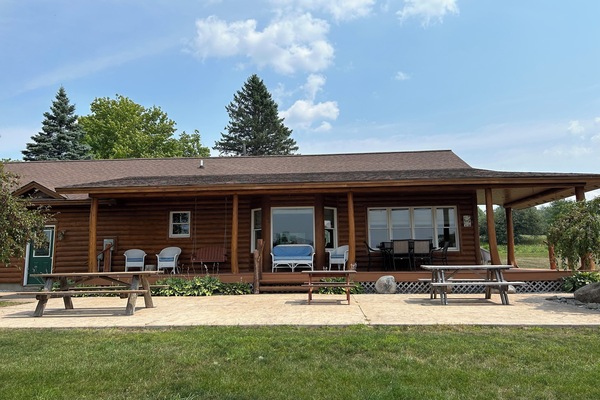 Covered deck with beautiful views