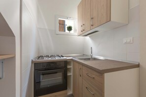 Fridge, stovetop, cookware/dishes/utensils