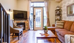 TV, fireplace, offices