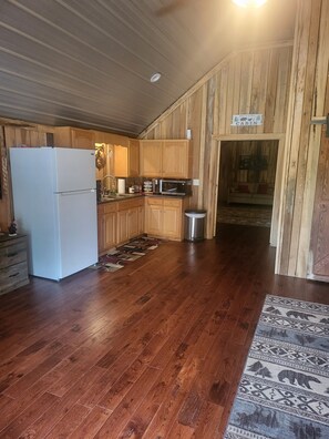 Fridge, microwave, oven, coffee/tea maker