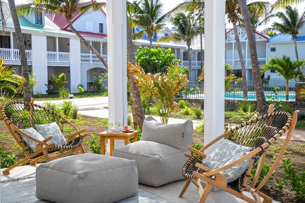 Terrace/patio - superb 1BD sea view orient bay beach (Collectivity of Saint Martin)