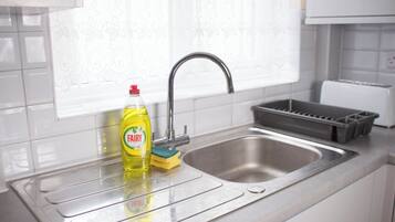 Fridge, microwave, oven, electric kettle