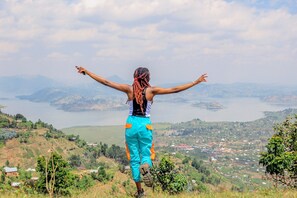 Vue sur la campagne depuis l’hébergement