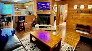 Smart TV, fireplace, video games