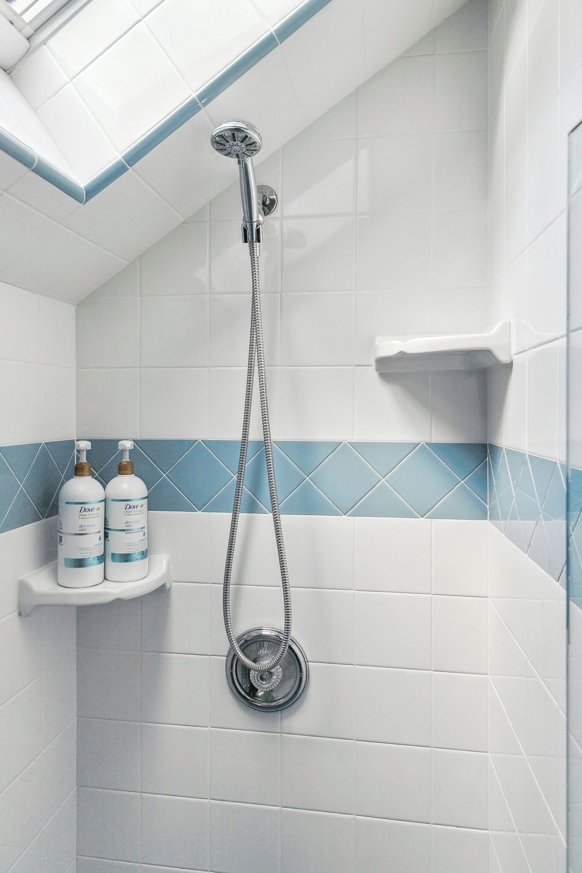 Shower is in its own separate room. 