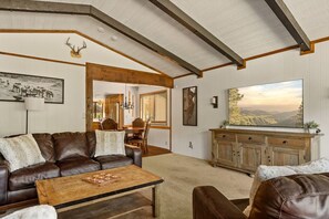 TV, fireplace - Double Black Diamond | Bear Mtn w/ Hot Tub (Big Bear Lake)