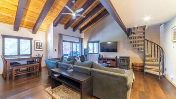 Smart TV, caminetto, lettore DVD, videoteca