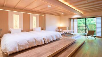Premium bedding, memory-foam beds, free minibar items