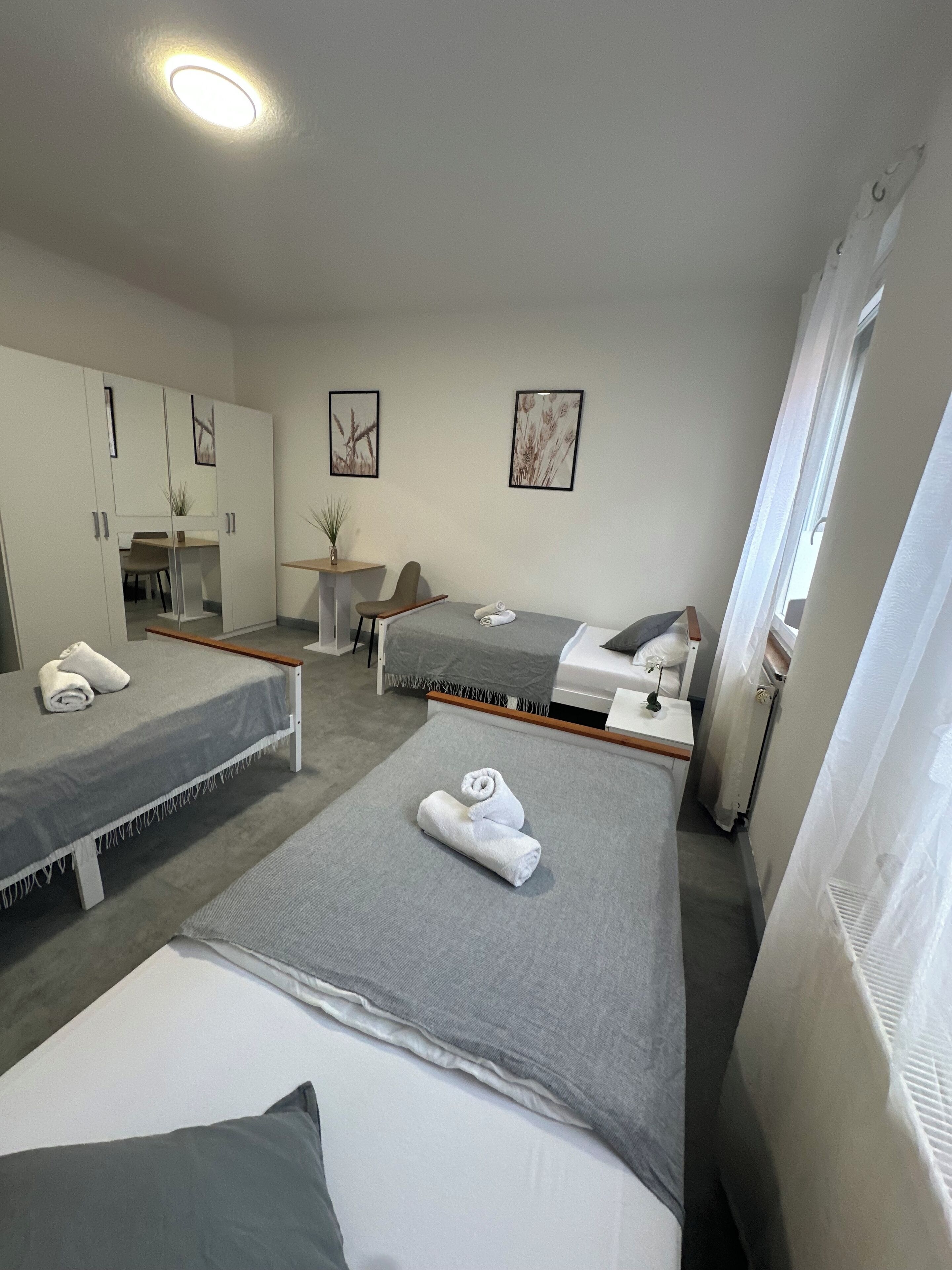 2 bedrooms, desk, iron/ironing board, travel crib