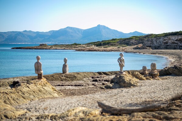 在海灘附近