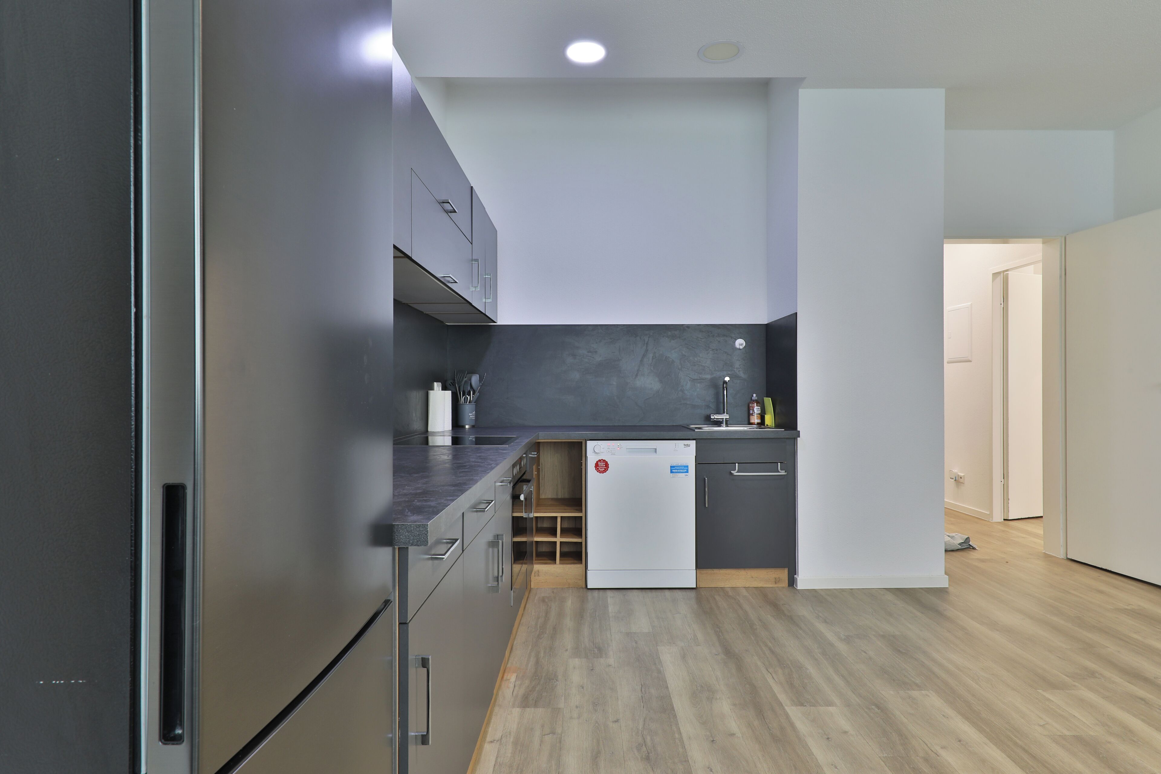 Kühlschrank, Mikrowelle, Ofen, Herdplatte