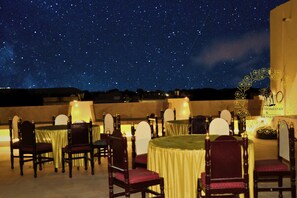Outdoor banquet area