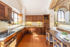 Oven, stovetop, toaster, cookware/dishes/utensils