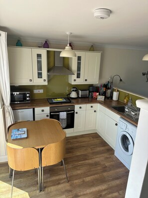 Fridge, microwave, oven, electric kettle