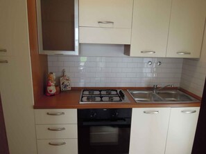 Fridge, oven, stovetop