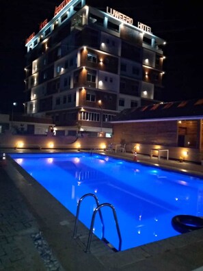 Front of property - evening/night - Luweero Hotel Apartments  (Luweero)
