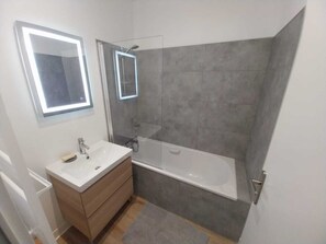 Hair dryer, soap, toilet paper