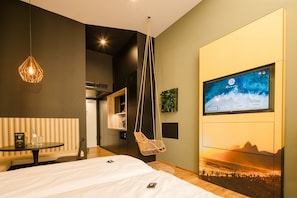 Apartment Copacabana,Terrasse | Ropa de cama hipoalergénica y caja de seguridad en la habitación 