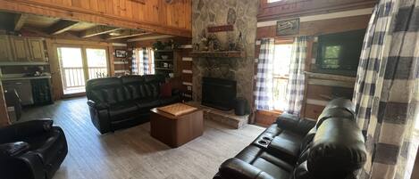 Smart TV, fireplace, DVD player