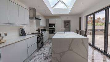 Fridge, dishwasher, electric kettle, toaster