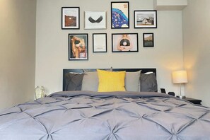 Leilighet – basic, 1 dobbeltseng med sovesofa | 1 soverom, skrivebord for bærbar PC, strykejern/-brett og sengetøy