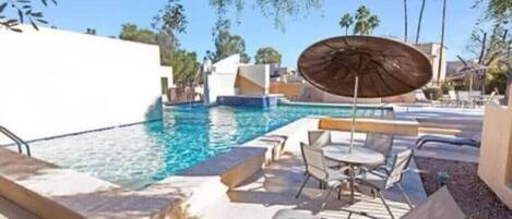 Outdoor pool, a heated pool