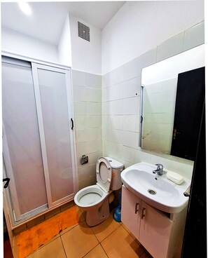 Towels, soap, shampoo, toilet paper