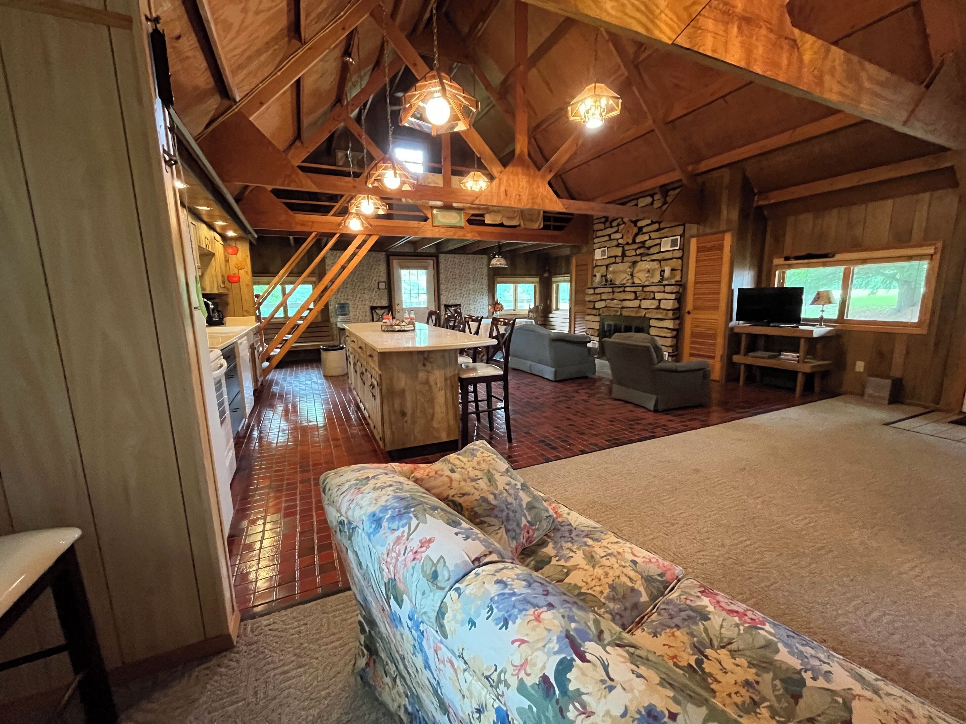 Smart TV, fireplace, DVD player, video library