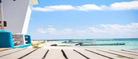 Sun-loungers, beach towels