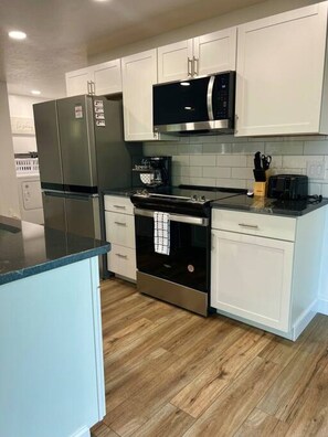 Kühlschrank, Mikrowelle, Ofen, Herdplatte