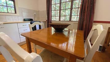 Family Chalet | Private kitchen | Fridge, microwave, oven, stovetop