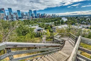 View from property - Nordic SPA Retreat, Hot Tub, Sleeps 8, Near Downtown and 15 min to the Airport! (Calgary)