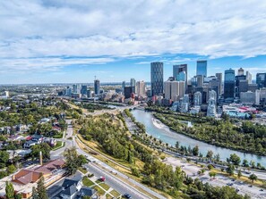 Aerial view - Nordic SPA Retreat, Hot Tub, Sleeps 8, Near Downtown and 15 min to the Airport! (Calgary)