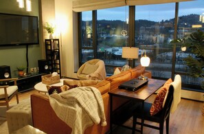 Smart TV, books, stereo