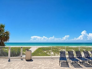 Terrace/patio - 🌊Beachfront Paradise: 3BR Condo with Pool & Balcony in Indian Rocks Beach-RC 309! (Indian Rocks Beach)