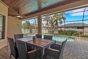 Outdoor dining - Sunny SW Cape Coral Getaway | Private Heated Pool, 4 Bedrooms & Modern Coastal Comfort (Cape Coral)