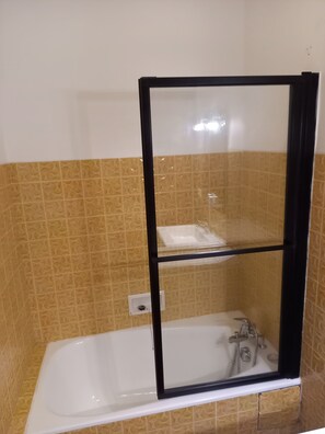 Hair dryer, towels, toilet paper