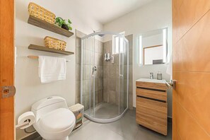 Hair dryer, towels, soap, shampoo - CaboSnail apartment in downtown Cabo San Lucas (Cabo San Lucas)