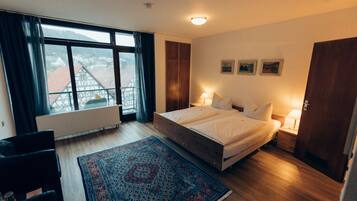 Blackout curtains, iron/ironing board, free WiFi, bed sheets